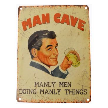 Man Cave Retro Skylt Mellan