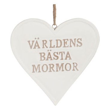 Träskylt Hjärta Världens Bästa Mormor