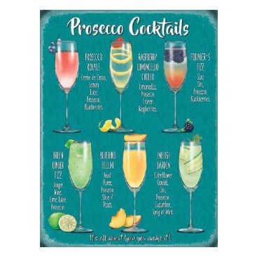 Metallskylt Prosecco Cocktails