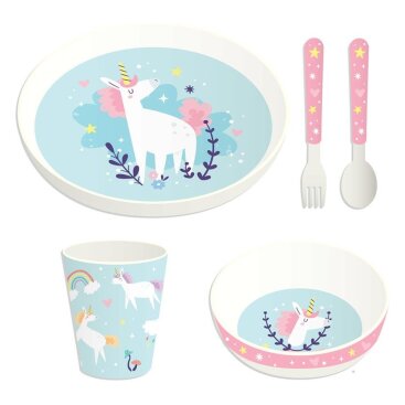 Tallriksset/måltidsset/matset - Unicorn/enhörning