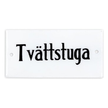 Skylt Emaljskylt Tvättstuga