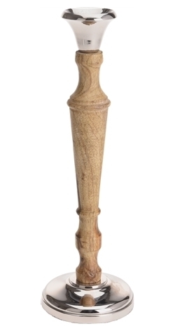 Ljusstake Silver Trä