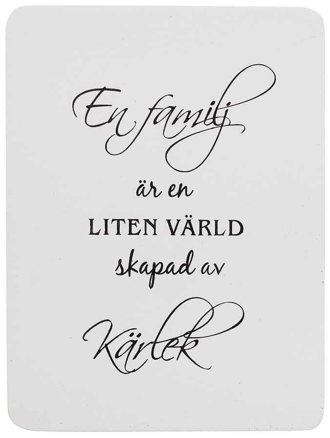 Vit Tavla Trä - Familj/Kärlek