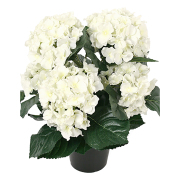 Hortensia Vitgul 5 Stänglar/konstgjord Blomma